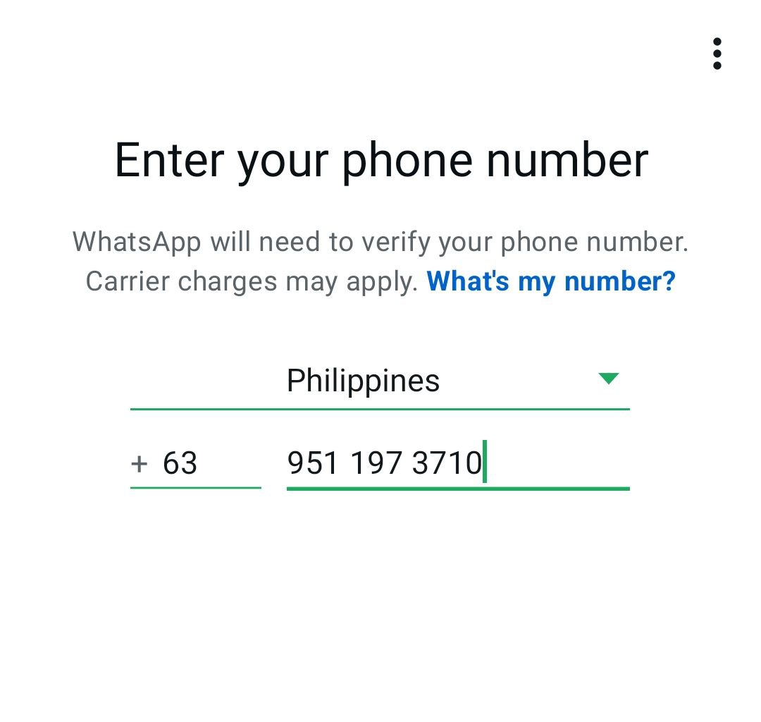 use the number for registration