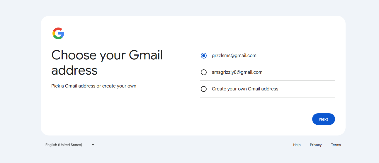 Get gmail address