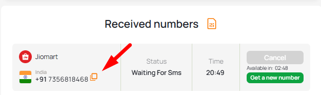 indian number for jiomart