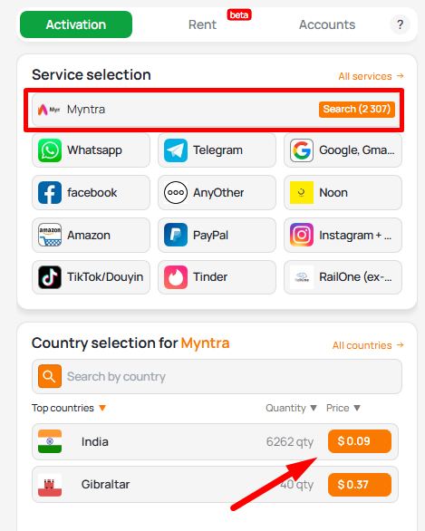 buy number for myntra
